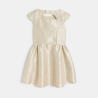 Girl's gold-coloured formal jacquard dress