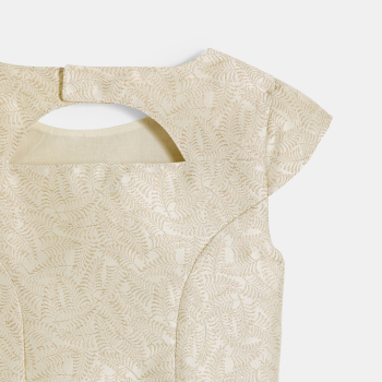 Girl's gold-coloured formal jacquard dress