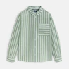 Chemise rayée en lin vert Garçon