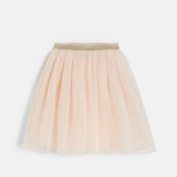 Girl's short tutu skirt in nude pink tulle