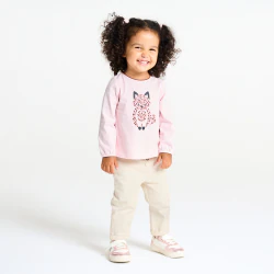 Baby girl's beige high rise trousers