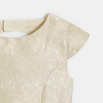 Girl's gold-coloured formal jacquard dress