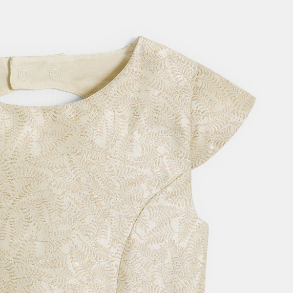 Robe cérémonie jacquard doré Fille