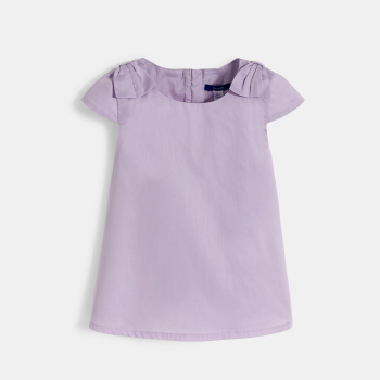 Blouse unie détail nœud mauve Fille