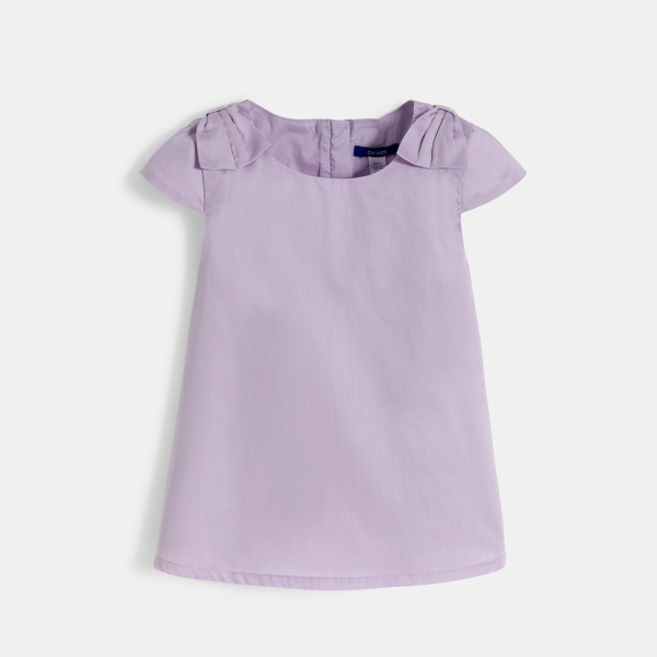Girl's mauve plain blouse with bow detail Girl's mauve plain blouse with bow detail