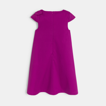 Girl's chic plain purple dress