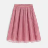 Jupe midi plissée pailletée rose Fille
