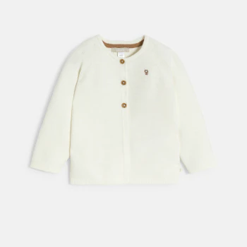 Newborn white knitted cardigan