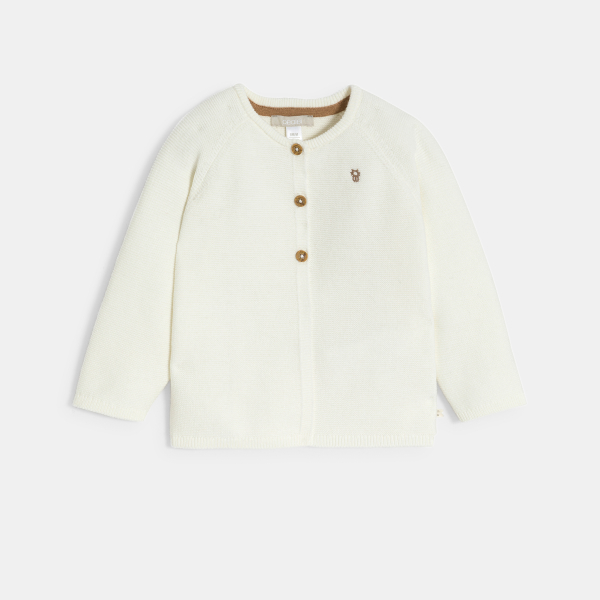 Newborn white knitted cardigan