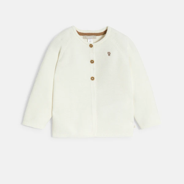 Newborn white knitted cardigan