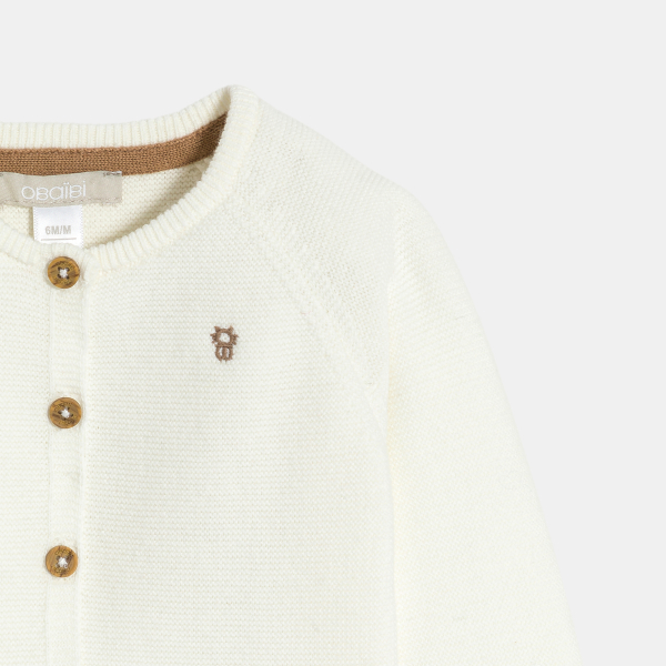 Newborn white knitted cardigan