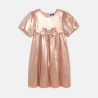 Girl's pink sparkly crêpe dress with balloon sleeves