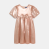 Robe en crêpe irisé à manches ballon rose Fille