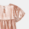 Robe en crêpe irisé à manches ballon rose Fille