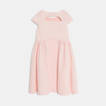 Girl's pink dress with cut-out flowers