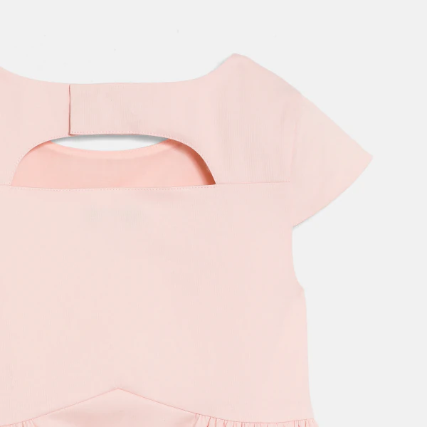 Robe avec fleurs découpées rose Fille