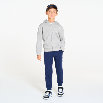 Boy's grey zip-up hoodie