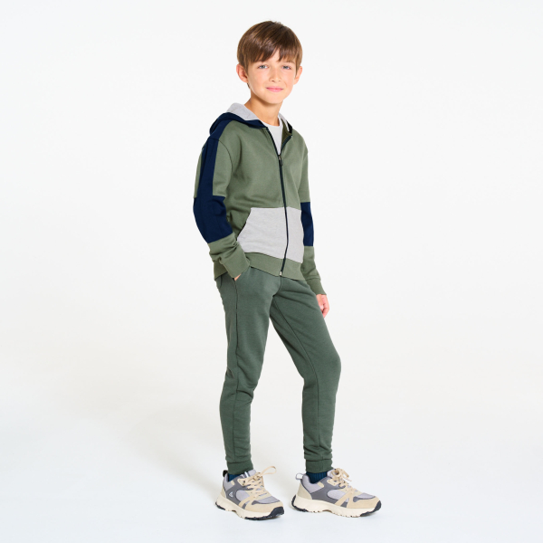 Baby boy's green fleece joggers