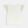 Baby girl's white embroidered short-sleeve T-shirt