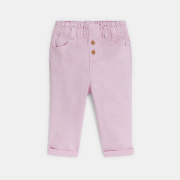 Baby girl's mauve high rise trousers