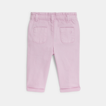 Baby girl's mauve high rise trousers
