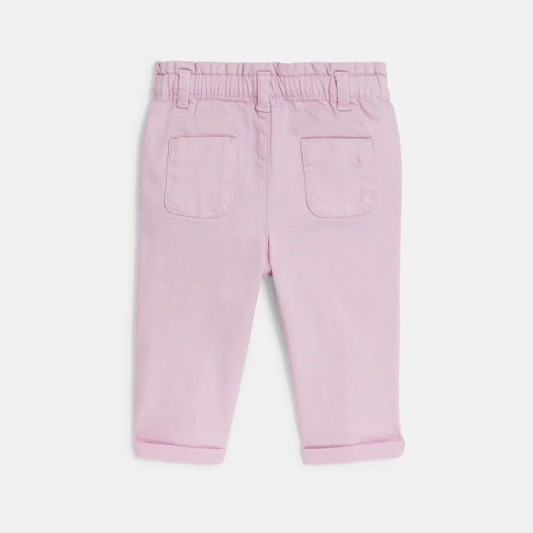 Pantalon taille haute mauve bébé fille