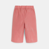 Baby girl's shiny pink wide-leg trousers with bow