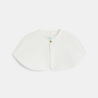 Baby girl's white cape with textured knit