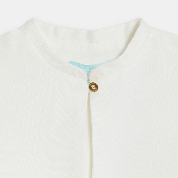 Cape maille fantaisie blanc bébé fille