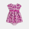 Robe chic nœuds mauve bébé fille