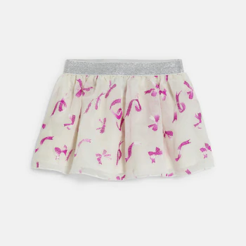 Jupe fluide à nœuds taille brillante rose bébé fille
