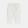 Baby girl's white high-rise flowing trousers