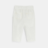 Baby girl's white high-rise flowing trousers