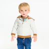 Sweat zippé molleton à capuche gris bébé garçon