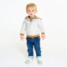 Sweat zippé molleton à capuche gris bébé garçon