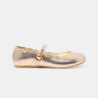 Baby girl's gold ballet flats with strap
