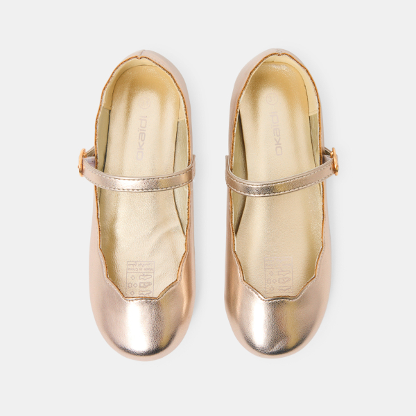 Ballerines dorées à bride fille
