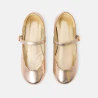 Baby girl's gold ballet flats with strap