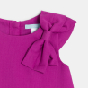 Robe à nœud manches courtes mauve bébé fille