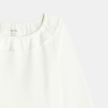 Baby girl's white pointelle long-sleeve T-shirt
