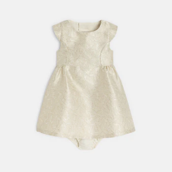 Robe chic en jacquard irisé beige bébé fille