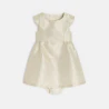 Baby girl's elegant beige sparkly jacquard dress