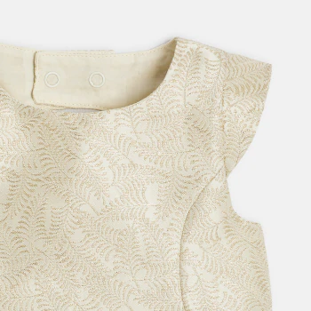 Robe chic en jacquard irisé beige bébé fille