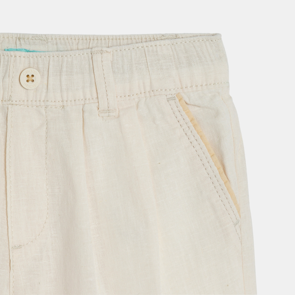 Short lin et coton blanc bébé garçon