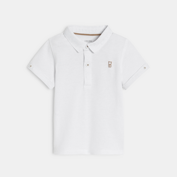 Salopette courte verte et polo bébé garçon