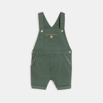 Salopette courte verte et polo bébé garçon