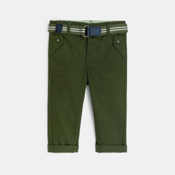 Pantalon droit coton vert bébé garçon