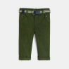 Baby boy's green cotton straight-cut trousers