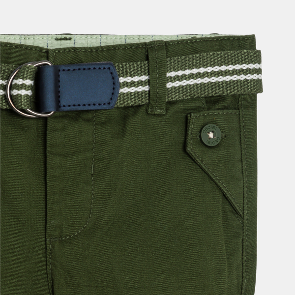 Pantalon droit coton vert bébé garçon