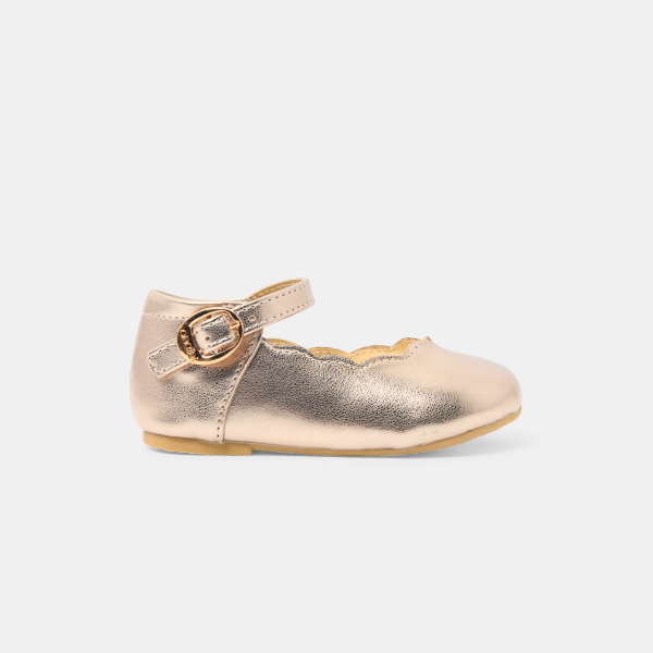 Baby girl's gold shiny formal ballet flats